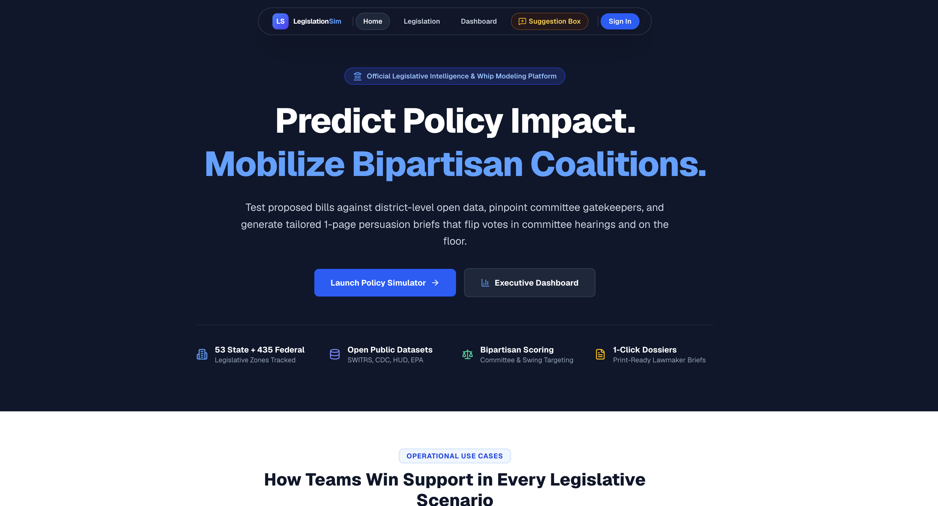 Legislation Simulator screenshot